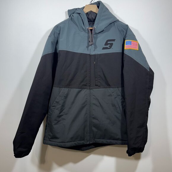 Snap-On Tools Commander Quilted Insulated Jacket Winter Black Grey Mens XL USA - Picture 1 of 8